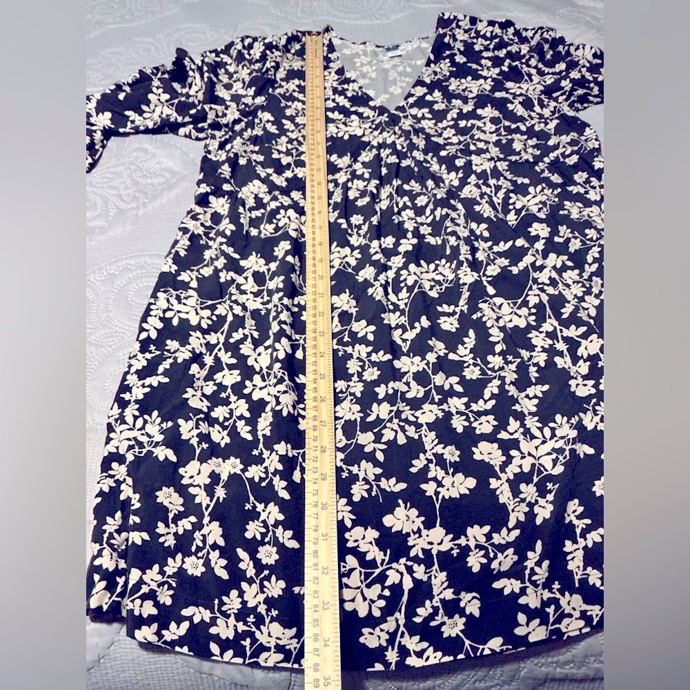 Floral Old Navy White and Gray Long Sleeve Sundress sz L - Picture 7 of 8